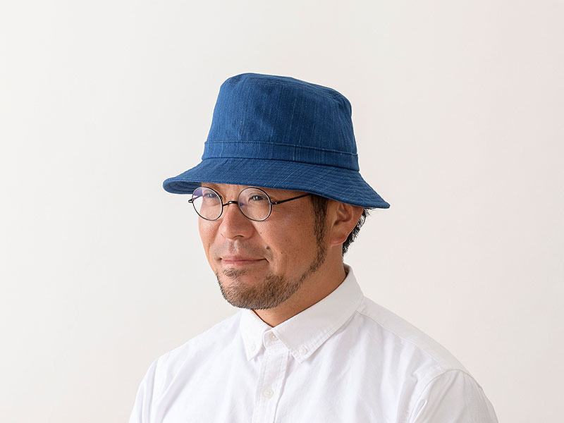 ORIHARA STYLE 小島屋 武州正藍染 青縞模様のハット