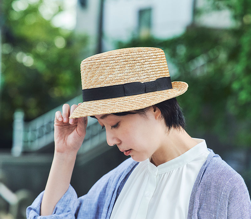 田中帽子店 Colette（コレット）麦わら カンカン型 中折れハット