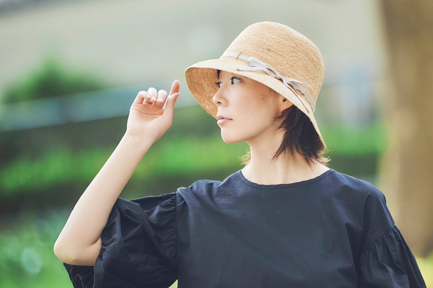 田中帽子店 Gina（ジーナ）ラフィア ショートクロッシェ