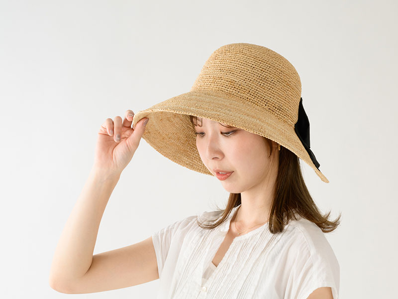 田中帽子店 Delia2（デリア2）ラフィア ラフィア女優帽