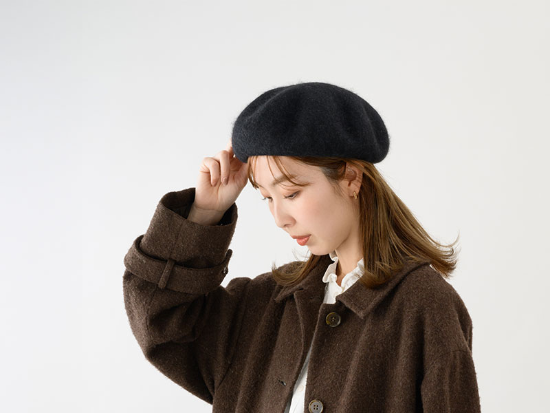 YOKOI BERET Celia（セリア） アンゴラ混 起毛リブベレー 