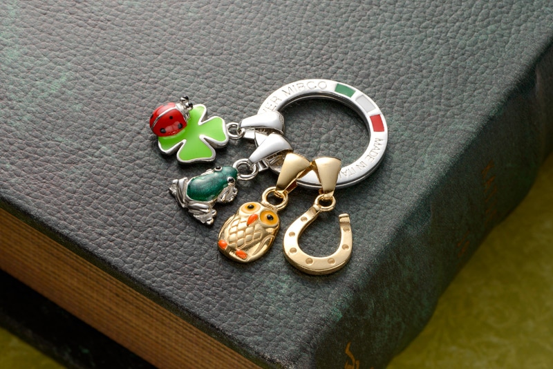 Silver Mirco 七宝のキーリング＆チャーム＜クアトログッドラック＞