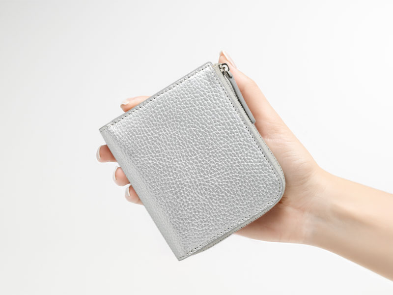 MILAGRO イタリアンメタリックレザー L字ファスナー2つ折り財布