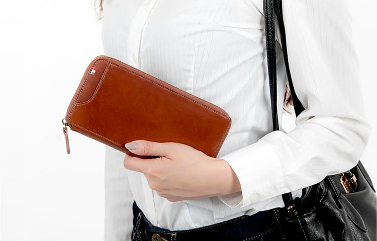 MILAGRO イタリアンレザー ラウンドファスナーギャルソンウォレット