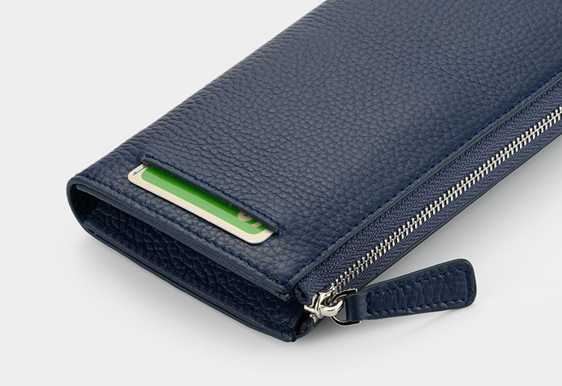 MILAGRO・イタリアンシュリンクレザー・Ｌ字ファスナースリムウォレット