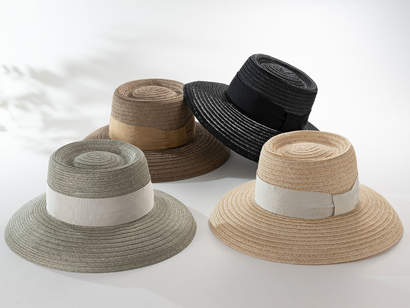 岡本帽子 マニラ麻・ポークパイ型カサブランカ