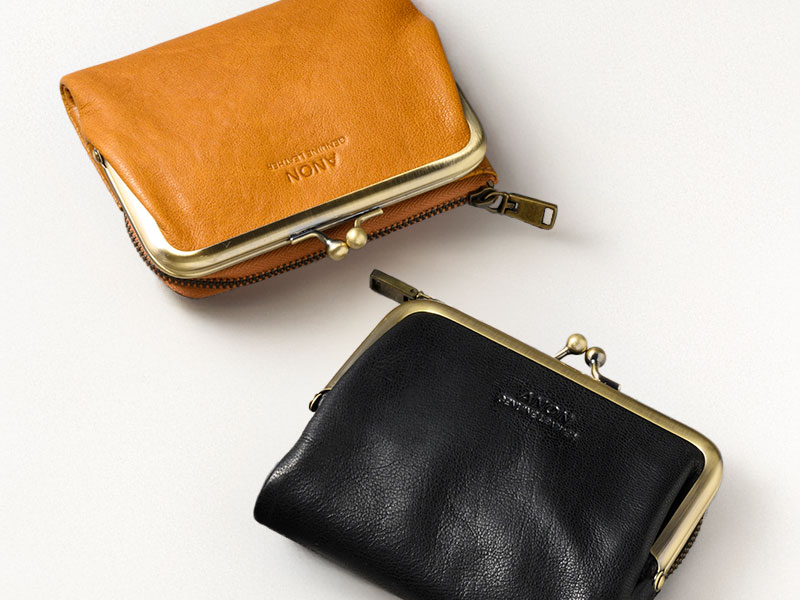 ANON ゴートレザー･がま口2つ折り財布