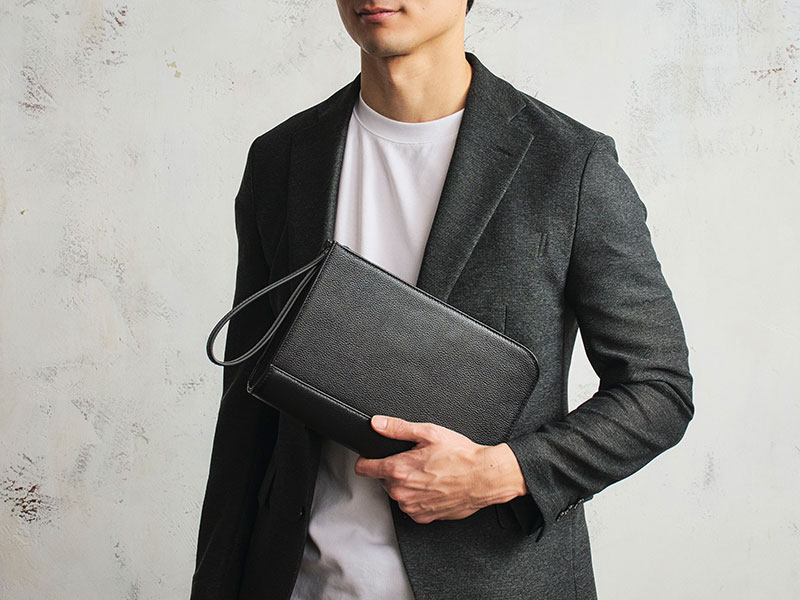 MILAGRO 紳士用シュリンクレザー・クラッチバッグ