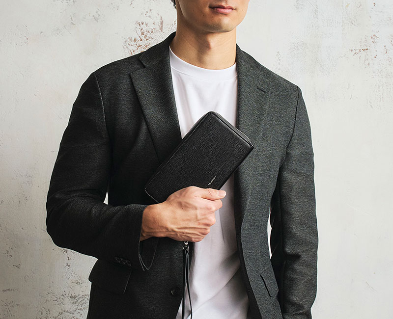 MILAGRO 紳士用シュリンクレザー・クラッチバッグ