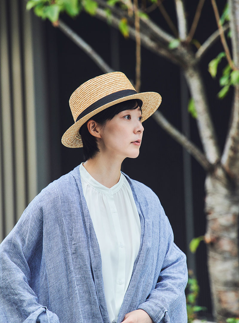 田中帽子店 Karima（カリマ）麦わら ポークパイ型 つば広ハット