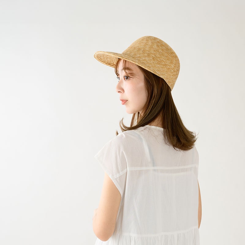 田中帽子店 Rico（リコ）麦わら ロングバイザーキャップ