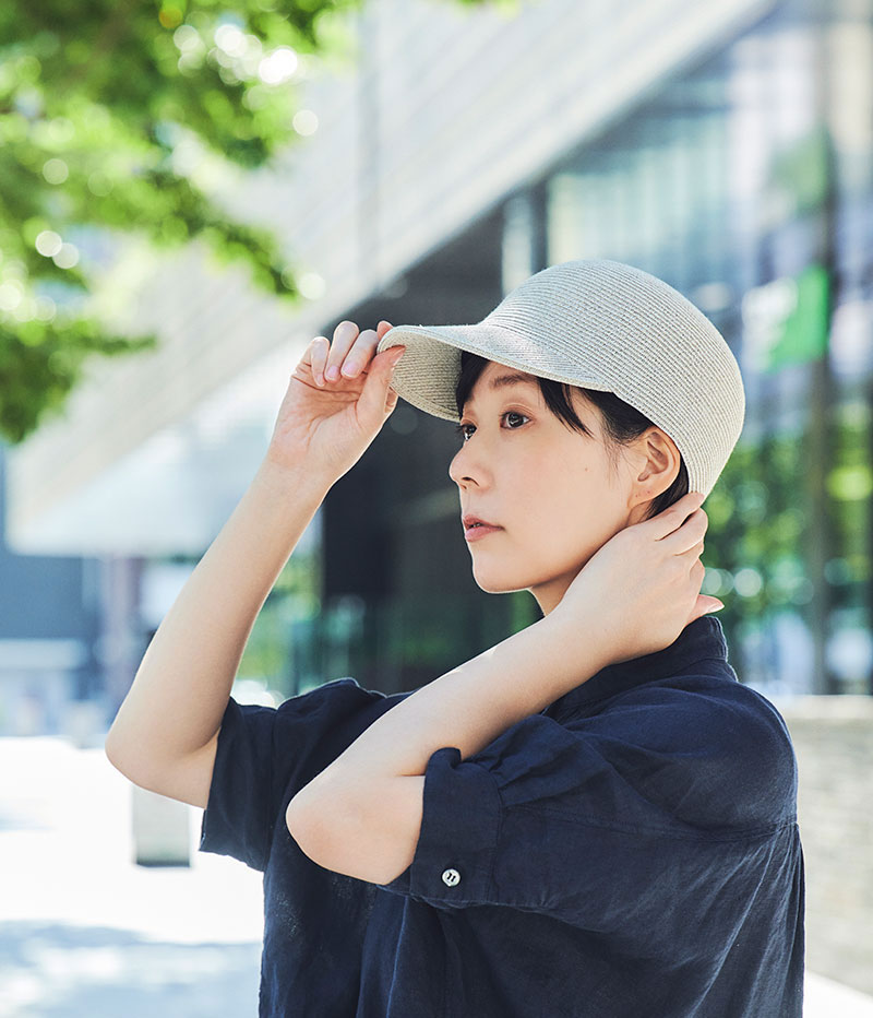 田中帽子店 Agate(アガット) 麻調ブレード キャップ