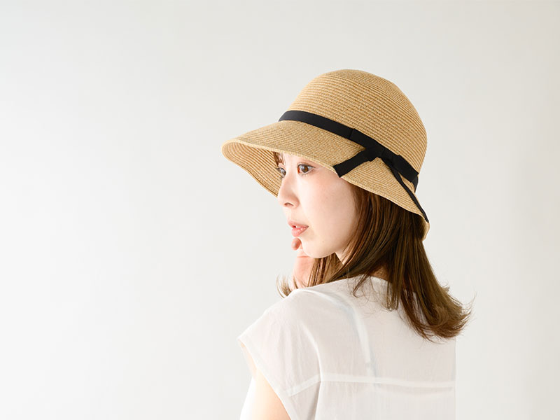 田中帽子店 Sari（サリー）麻調ペーパーブレード・ショートツバ クロッシェ