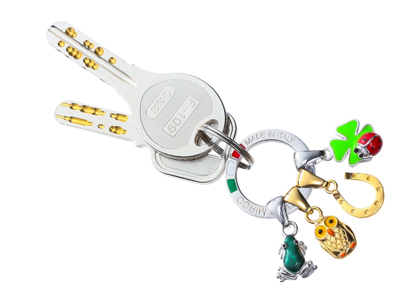 Silver Mirco 七宝のキーリング＆チャーム＜クアトログッドラック＞