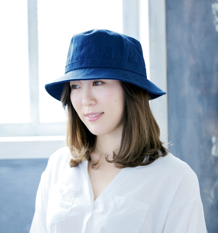 ORIHARA STYLE 小島屋 武州正藍染 青縞模様のハット