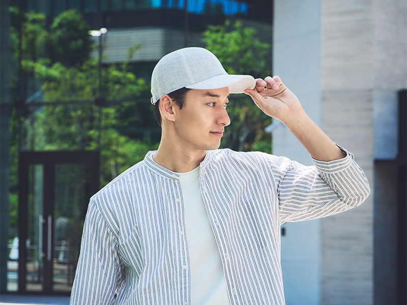 ORIHARA STYLE 尾州からみ織り・麻キャップ