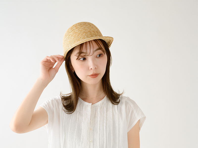 田中帽子店 Rico（リコ）麦わら ロングバイザーキャップ