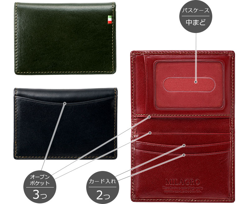 MILAGRO イタリアンレザー・パス&カードケース