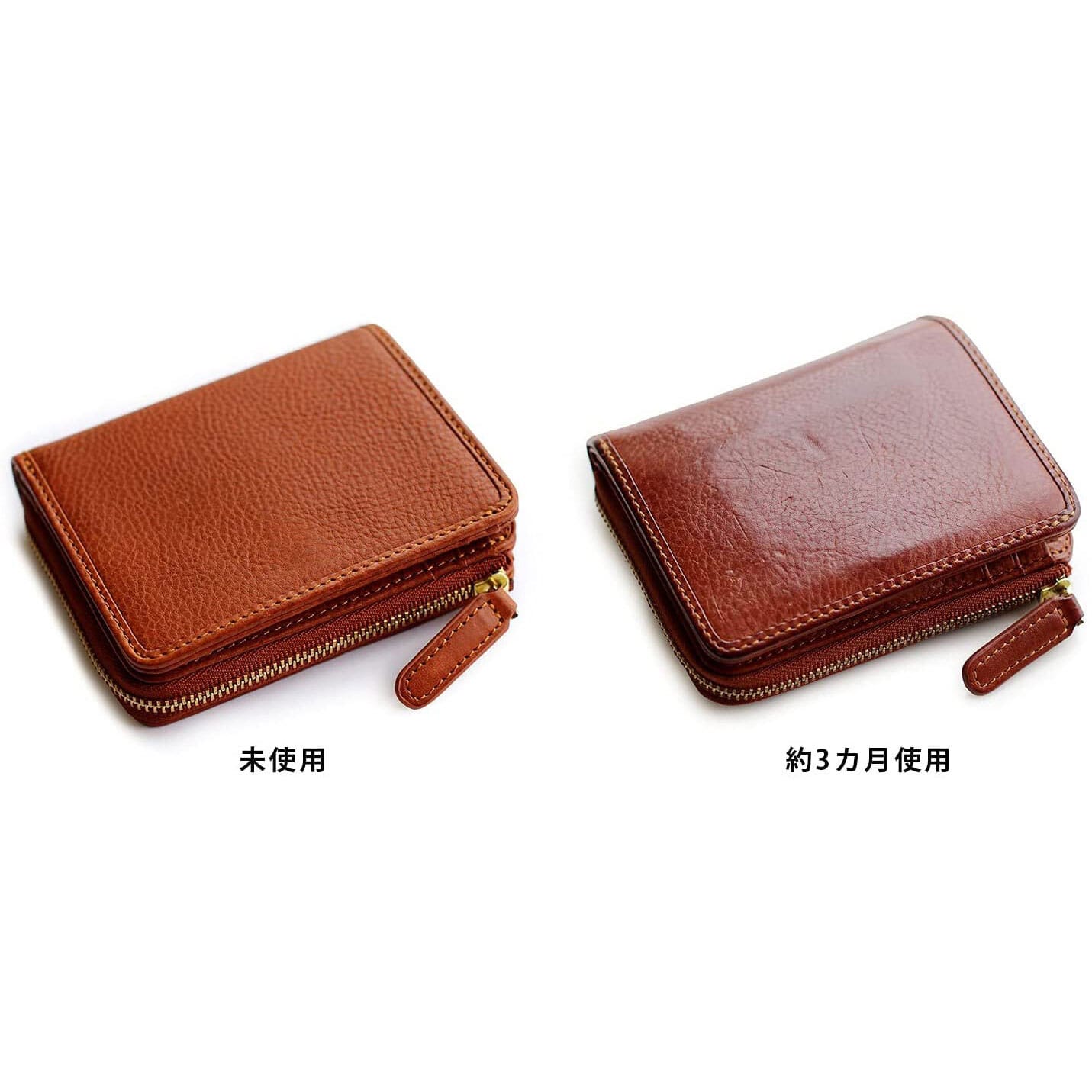 ANON バケッタレザー・ラウンドファスナー二つ折り財布