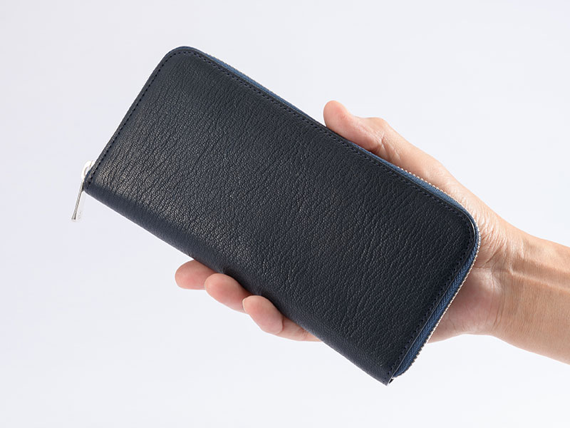 MILAGRO 姫路産ヌメゴート・ラウンドファスナー長財布