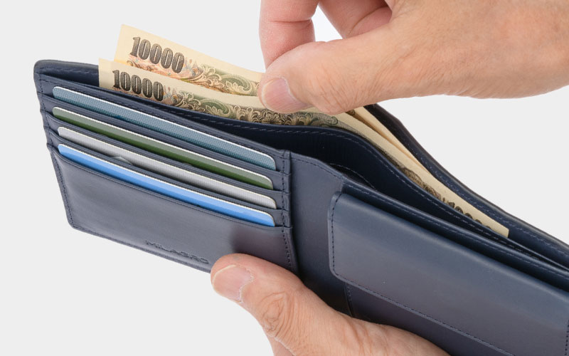 MILAGRO 姫路産ヌメゴート・ラウンドファスナー2つ折り財布