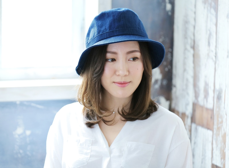 ORIHARA STYLE 小島屋 武州正藍染 青縞模様のハット