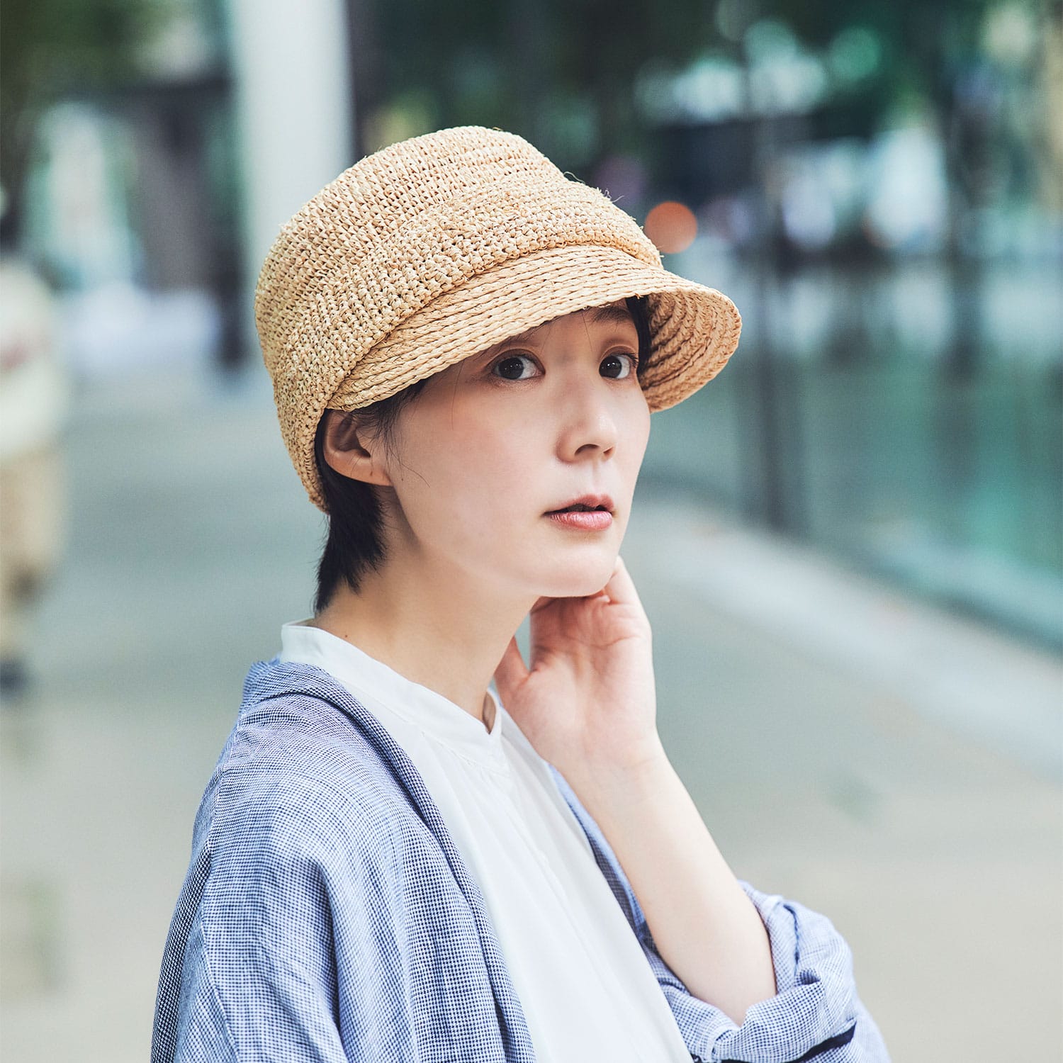 田中帽子店 Mimi（ミミ）ラフィア キャスケット