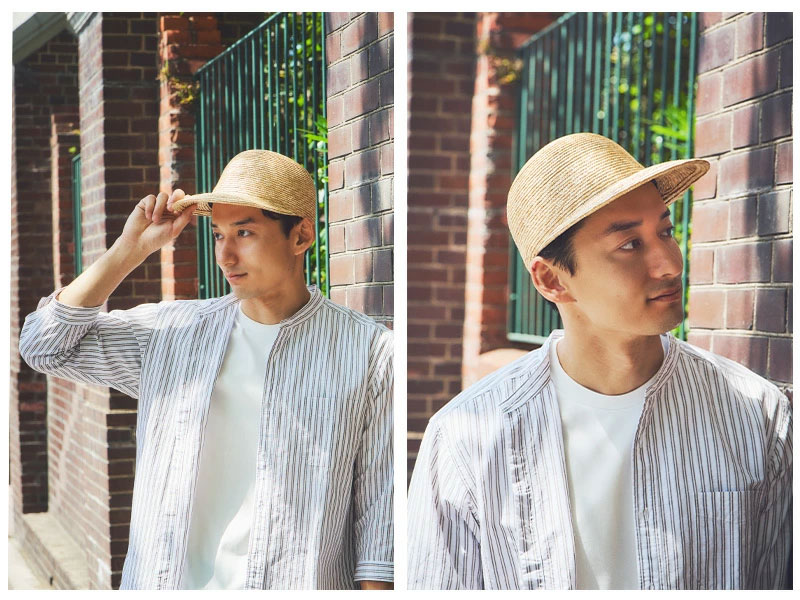 田中帽子店 Rico（リコ）麦わら ロングバイザーキャップ