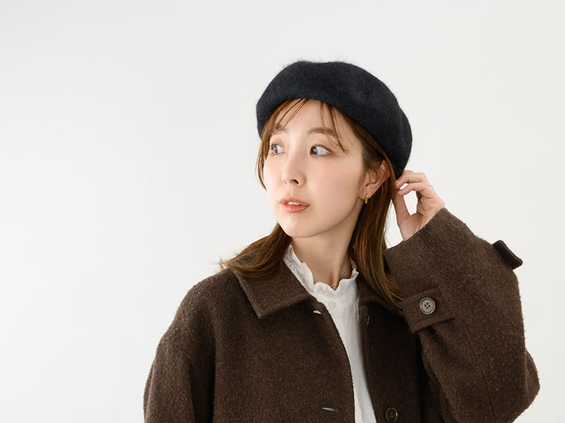 YOKOI BERET Celia（セリア） アンゴラ混 起毛リブベレー 