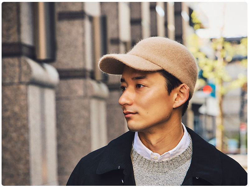 YOKOI BERET Blanka（ブランカ）アンゴラ混 ツバ短起毛キャップ 