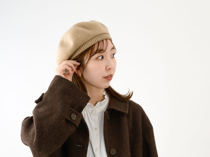 YOKOI BERET Celia（セリア） アンゴラ混 起毛リブベレー 
