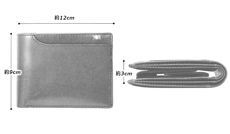 MILAGRO・イタリアンレザー2つ折り財布 BOX小銭入れ付き