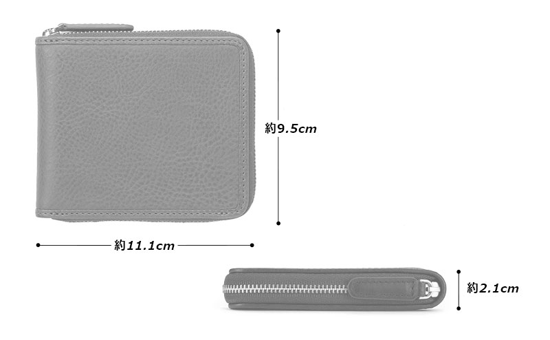 ANON バケッタレザー・ラウンドファスナー二つ折り財布