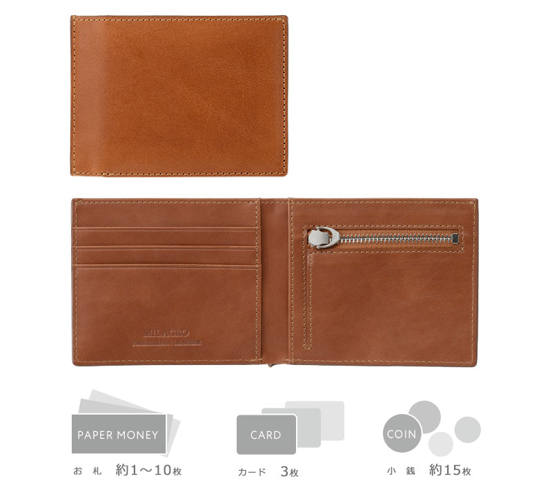 MILAGRO piatto イタリアンレザー・スマートウォレット（小銭入れあり）
