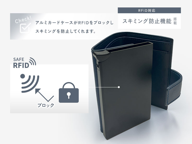 MILAGRO piatto イタリアンレザー・RFID対応スライドカードウォレット