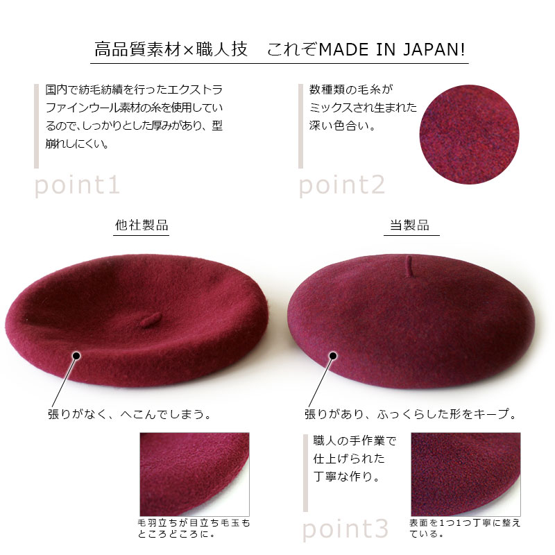 YOKOI BERET CANON（カノン） トークバスクベレー帽 