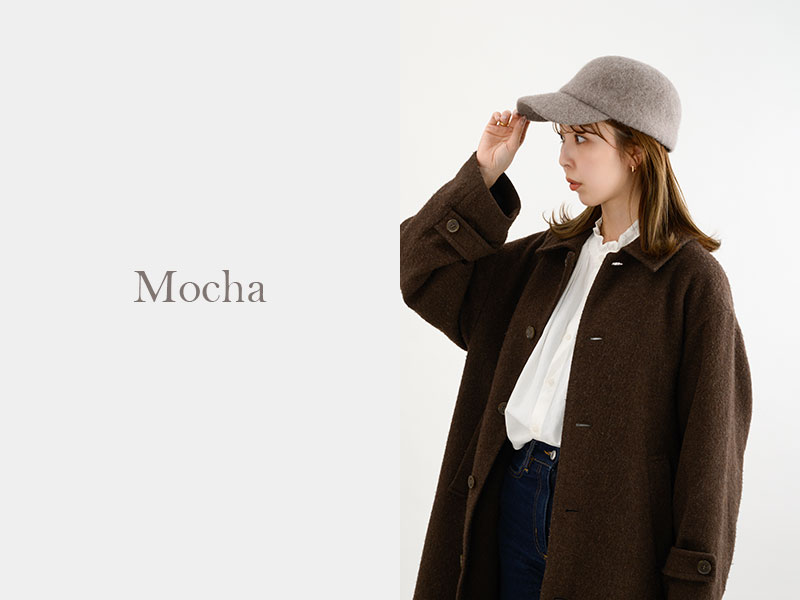 YOKOI BERET Blanka（ブランカ）アンゴラ混 ツバ短起毛キャップ 