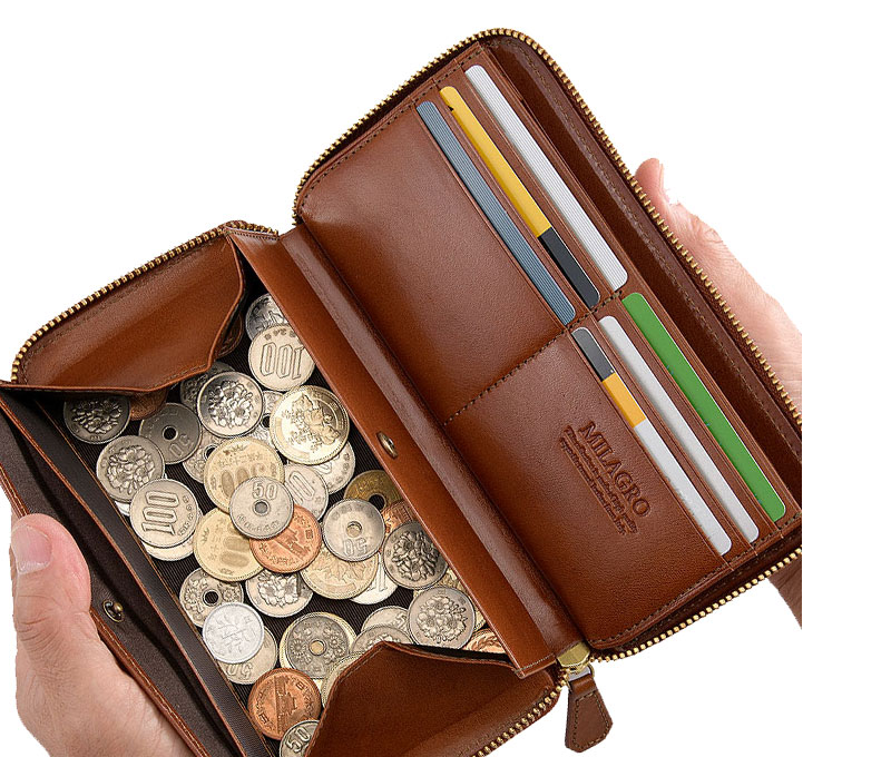 MILAGRO イタリアンレザー ラウンドファスナーギャルソンウォレット