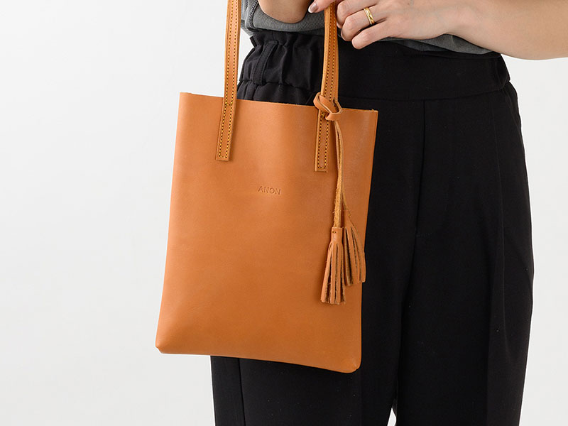 ANON ナチュラルレザー・ミニトートバッグ