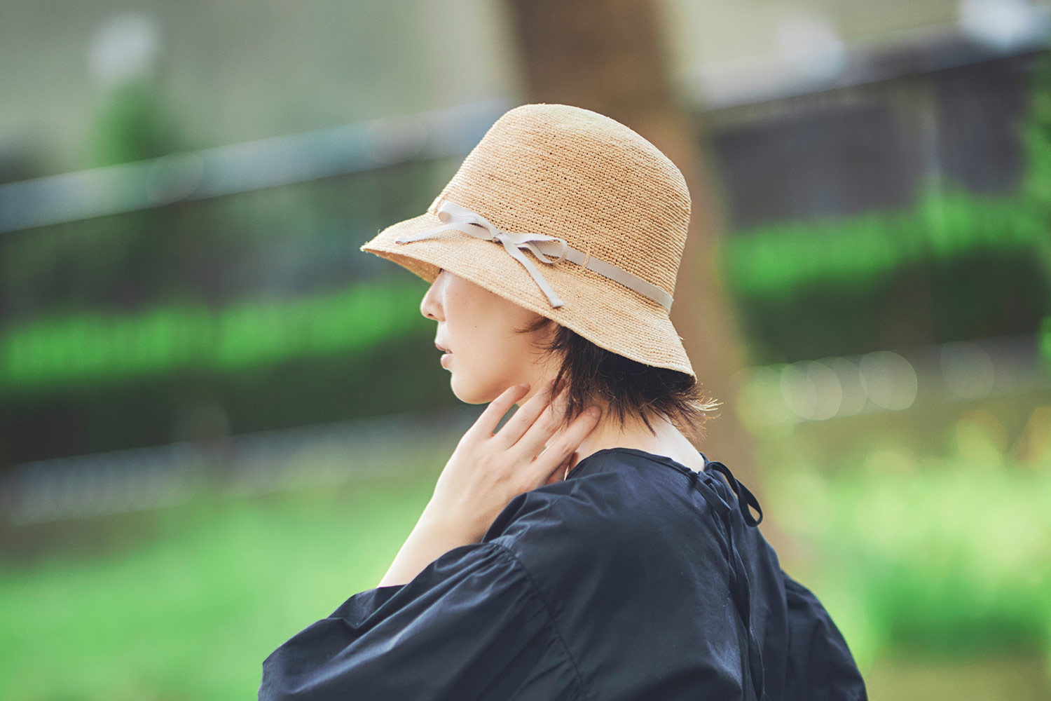 田中帽子店 Gina（ジーナ）ラフィア ショートクロッシェ