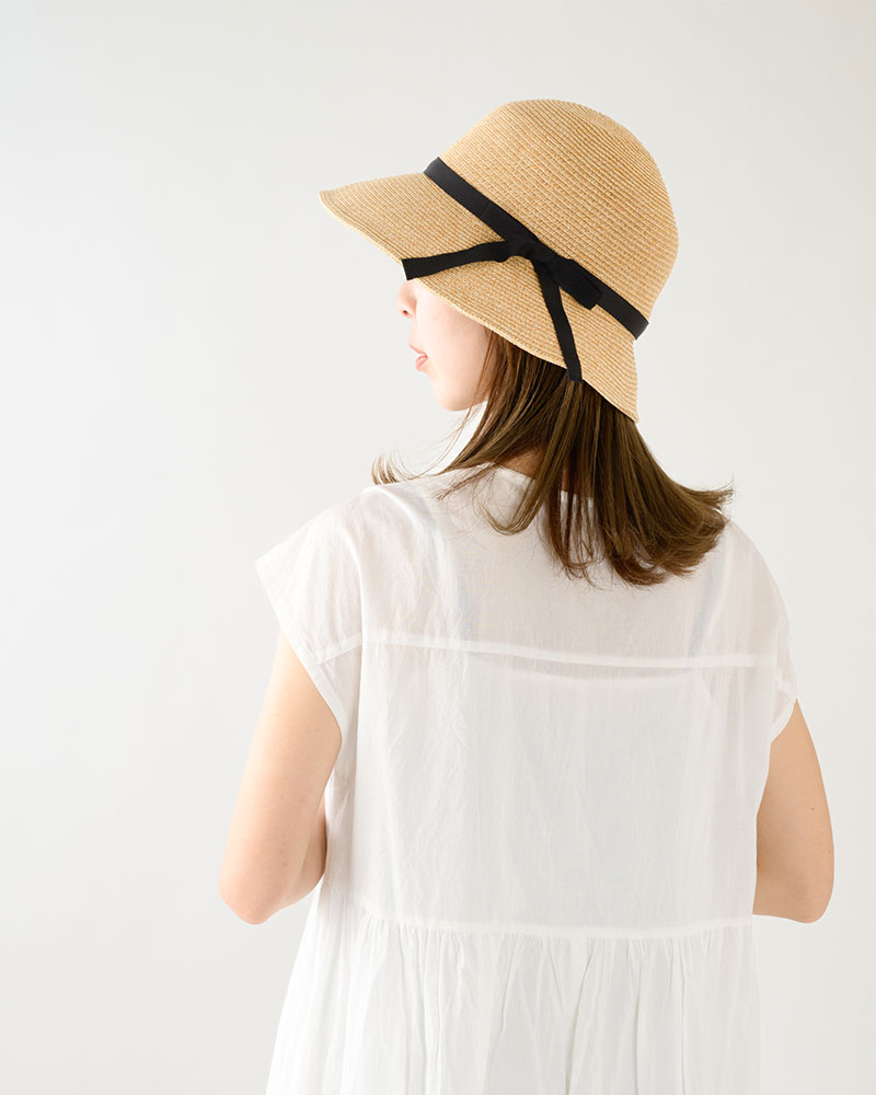 田中帽子店 Sari（サリー）麻調ペーパーブレード・ショートツバ クロッシェ