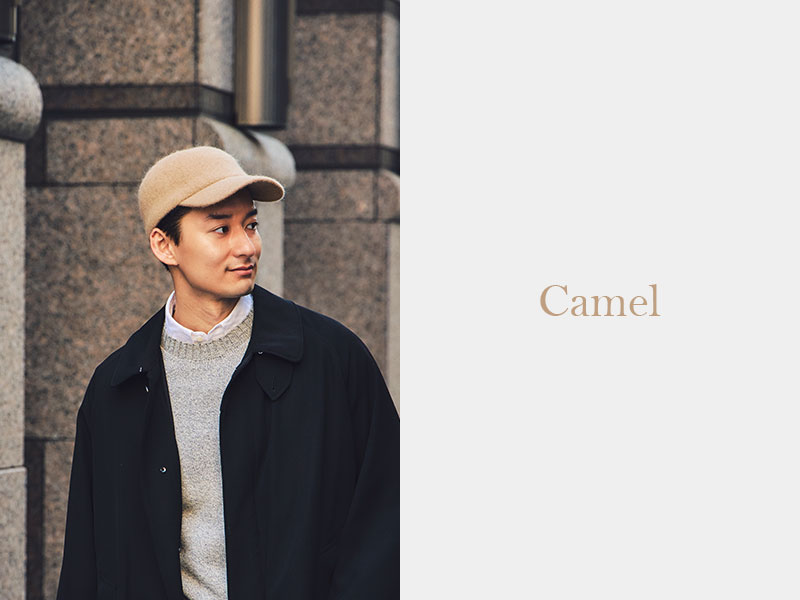 YOKOI BERET Blanka（ブランカ）アンゴラ混 ツバ短起毛キャップ 