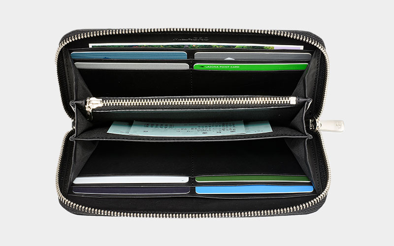 MILAGRO 姫路産ヌメゴート・ラウンドファスナー長財布