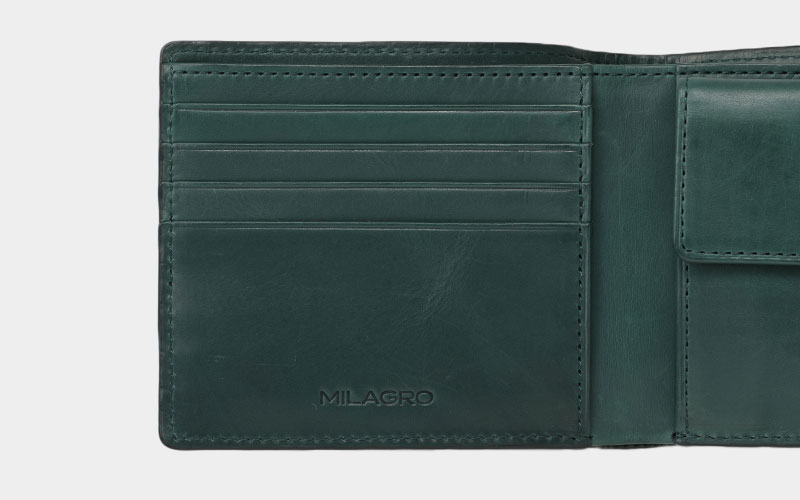 MILAGRO 姫路産ヌメゴート・ラウンドファスナー2つ折り財布