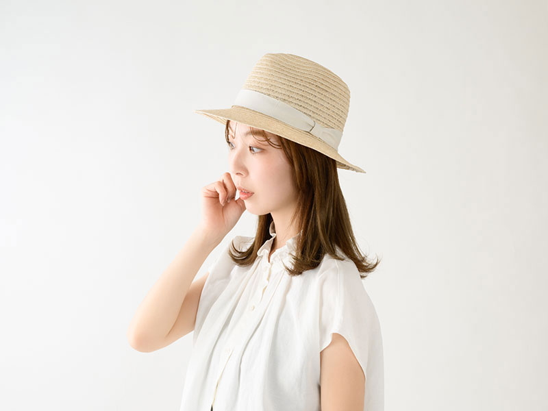 岡本帽子 マニラ麻・中折れ帽子
