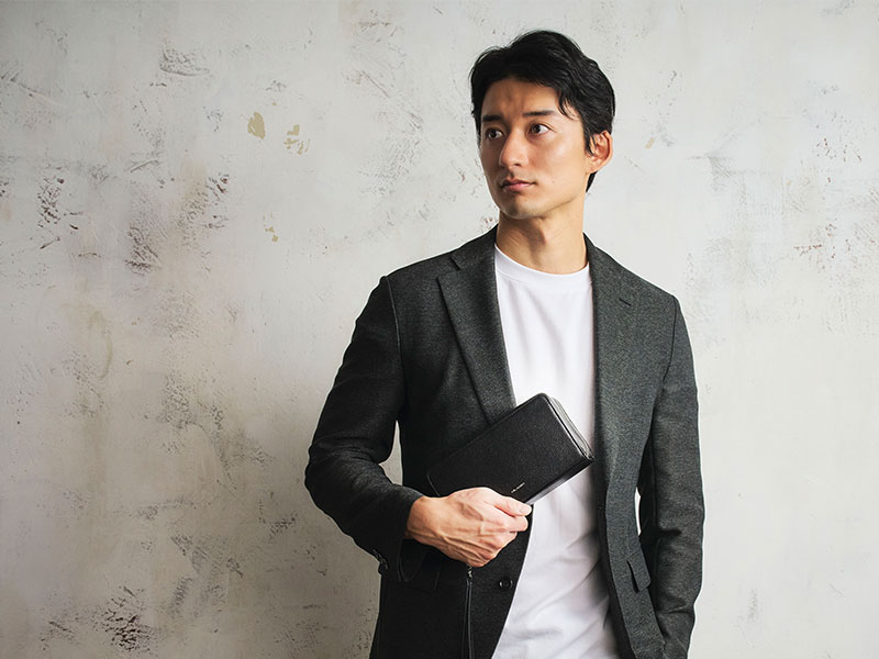 MILAGRO 紳士用シュリンクレザー・クラッチバッグ