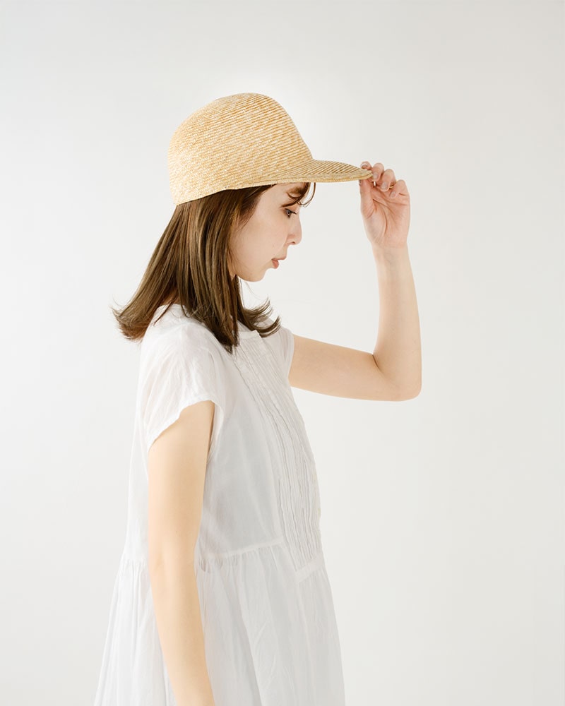 田中帽子店 Rico（リコ）麦わら ロングバイザーキャップ