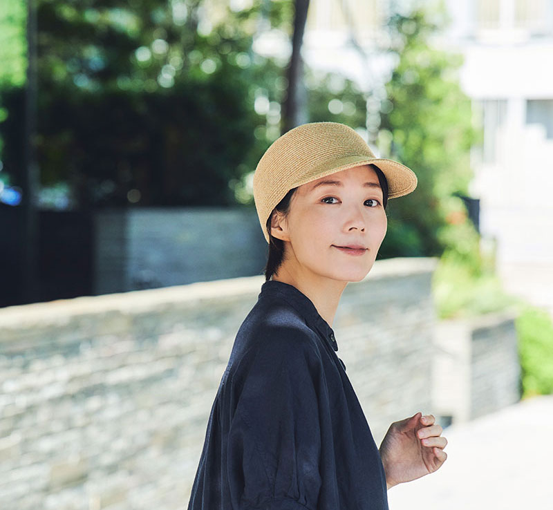 田中帽子店 Agate(アガット) 麻調ブレード キャップ