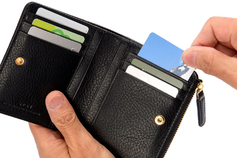 ANON バケッタレザー・L字ファスナー二つ折り財布