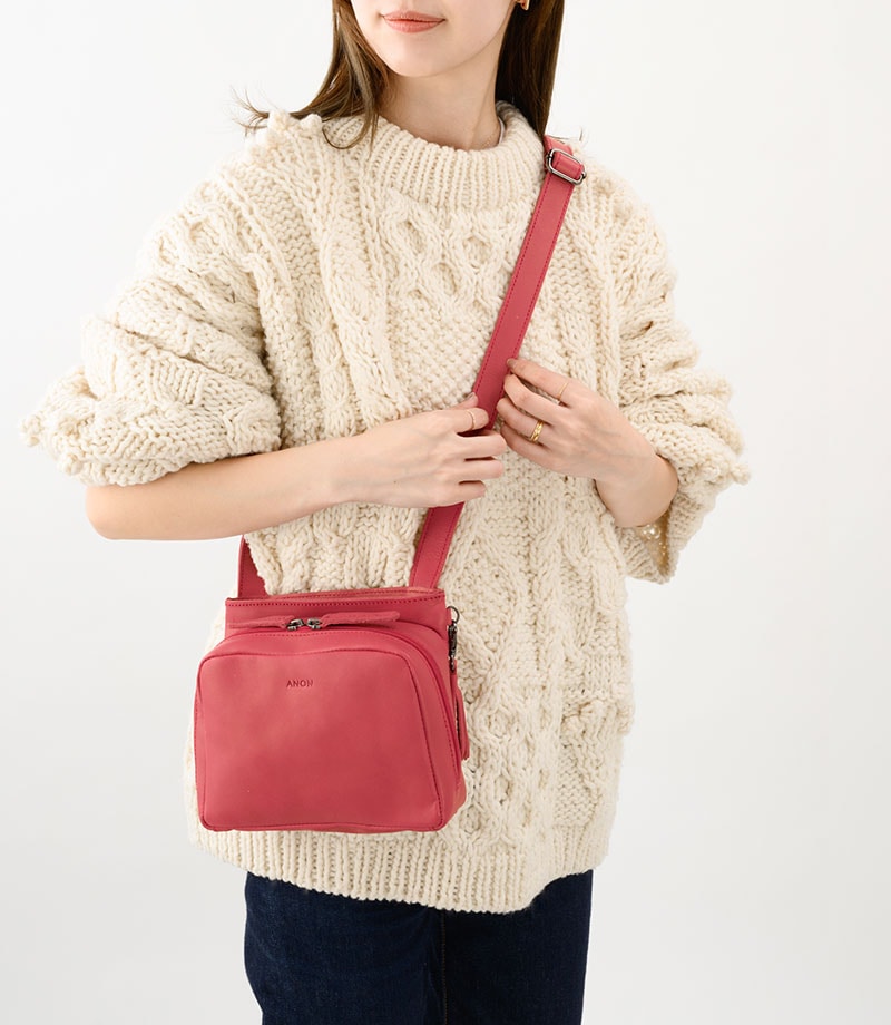ANON ナチュラルレザー・スモールショルダーバッグ